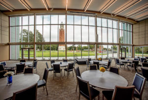 View of the Coughlin Campanile from the SDSU Alumni Center, Brookings, S.D., TSP Inc., photo by Greg Latza Photography (Architecture category entry)